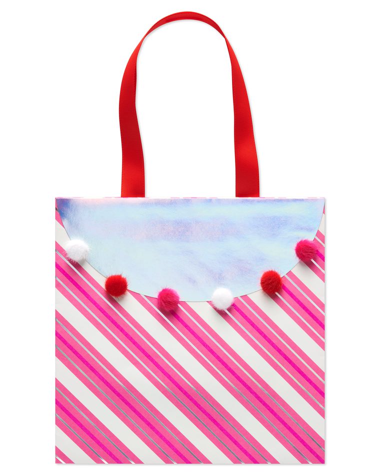 Medium Valentine's Day Gift Bag, Stripes, 1-Count