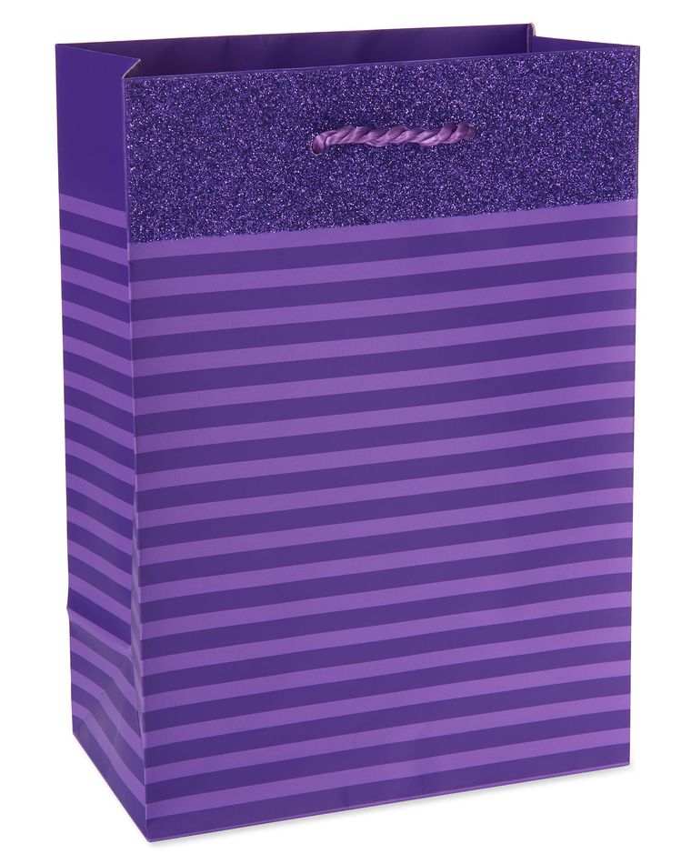 Small Purple Stripes with Glitter Gift Bag