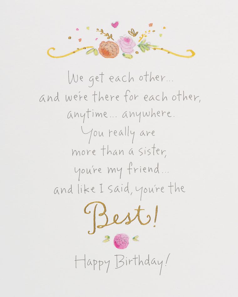 Kathy Davis Memorable Moments Birthday Card for Sister