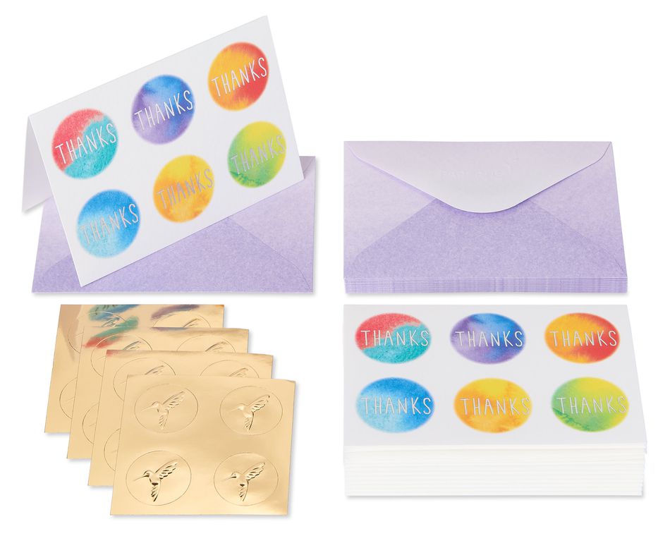Tie Dye Dots Boxed Thank You Cards and Envelopes, 14-Count