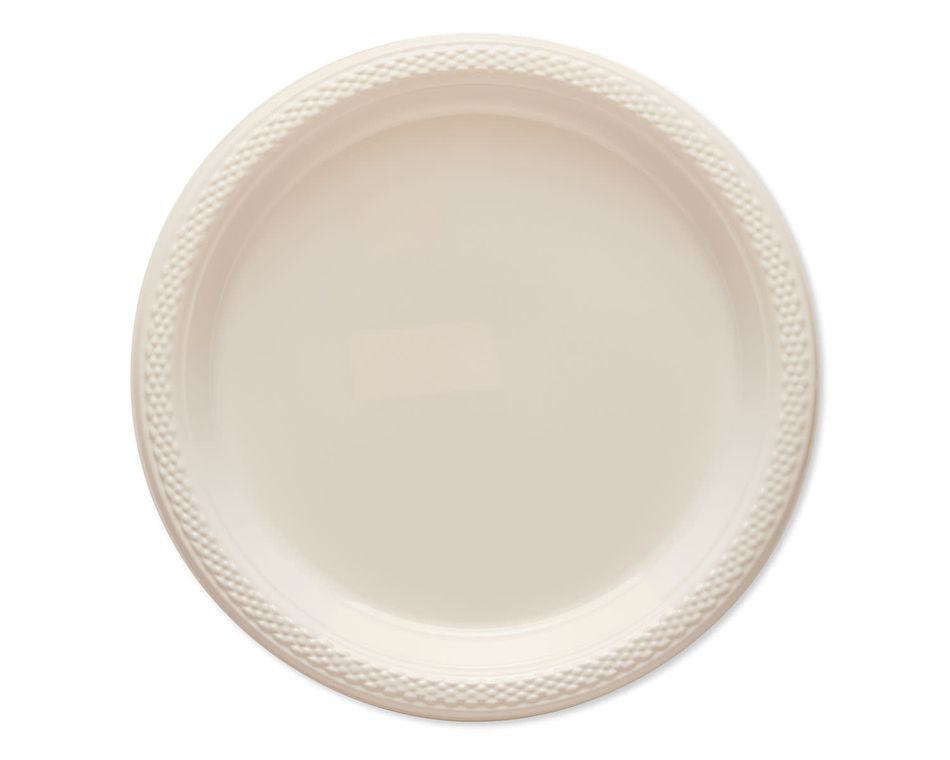 white plastic dessert plates 20 ct