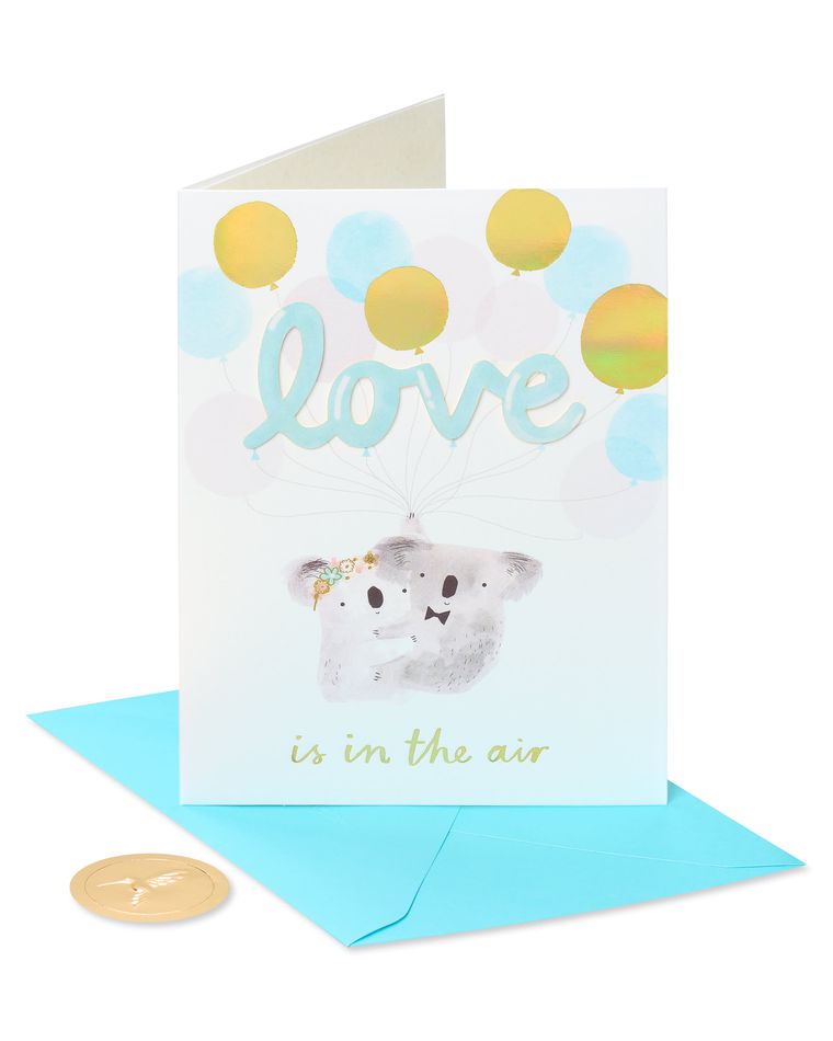 Love is In the Air Wedding Greeting Card for Couple 