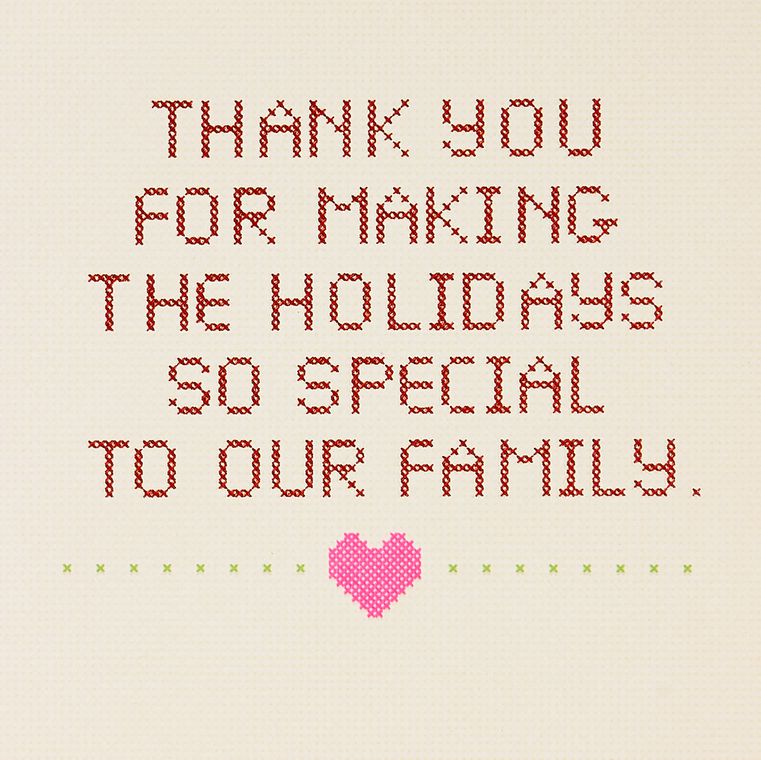 Cross-Stitch Christmas Greeting Card for Family