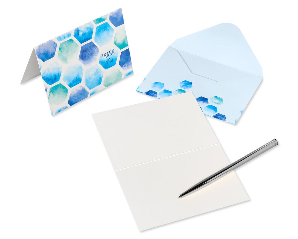 Hexagon Pattern Blank Cards with Envelopes, 14-Count