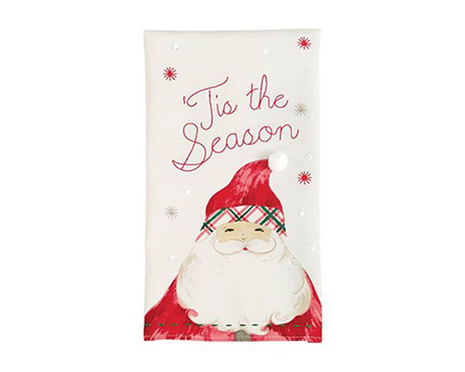 Mud Pie Holiday Santa Sequin Towel