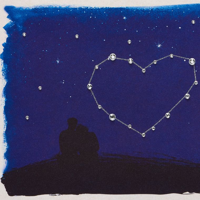 Star Crossed Lovers Valentine's Day Greeting Card 