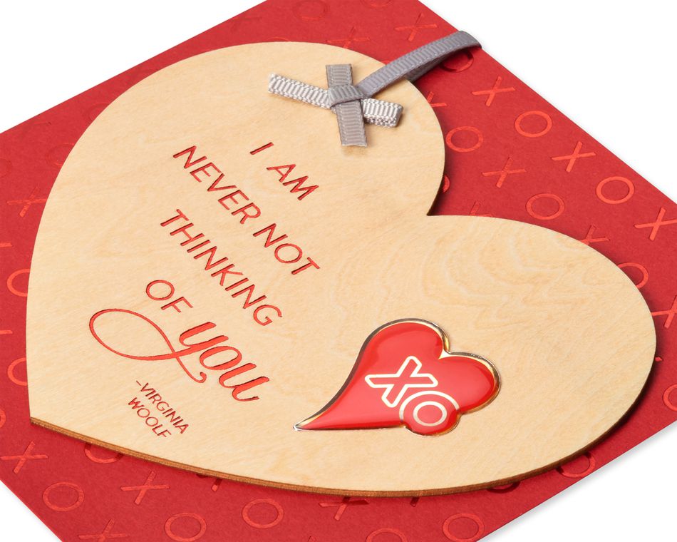 Wood Heart with Quote Romantic Greeting Card