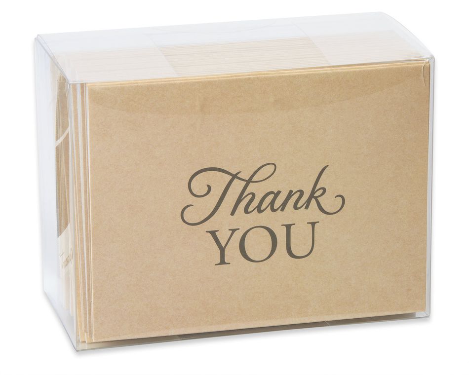 Kraft Thank You Cards and Envelopes, 50-Count