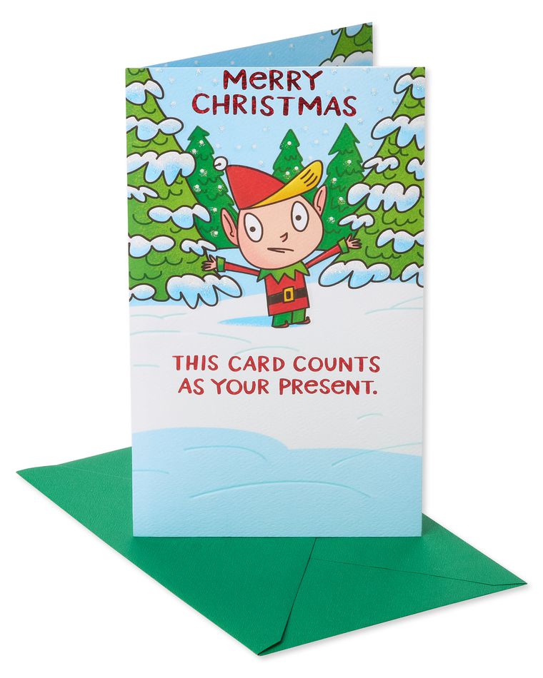 Funny Present Money and Gift Card Holder Christmas Card