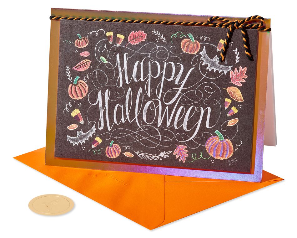 Chalkboard Happy Halloween Greeting Card 
