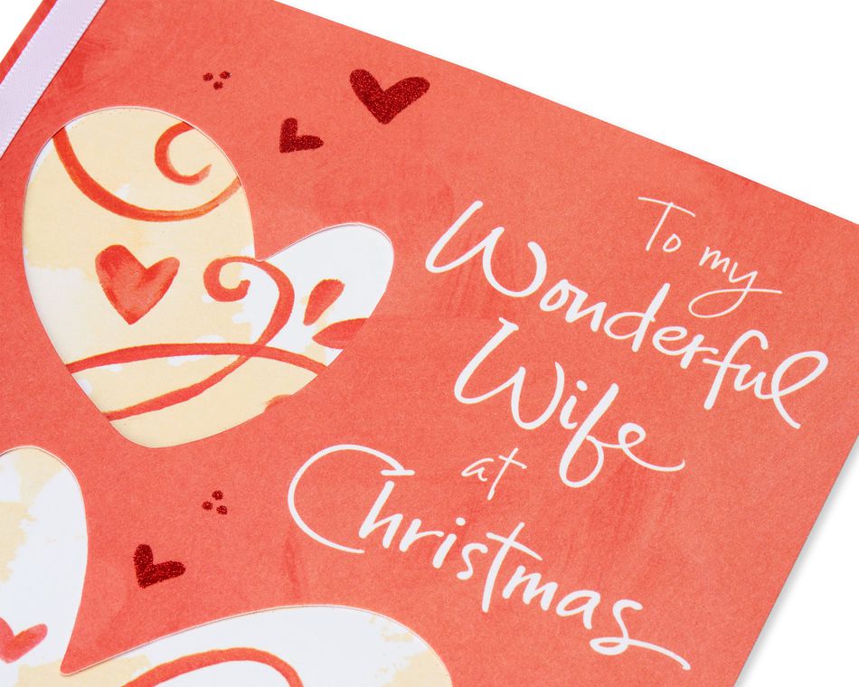 Religious Hearts Christmas Card for Wife