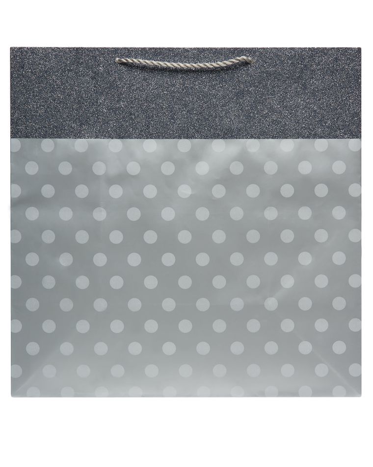 Extra-Large Silver Dot Gift Bag