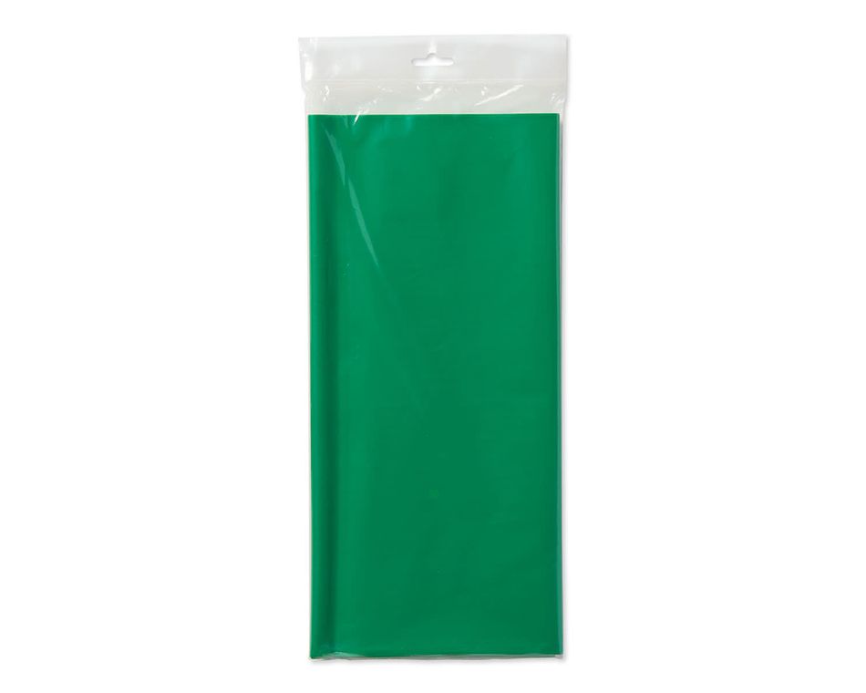 festive green plastic table cover 54in x 108in