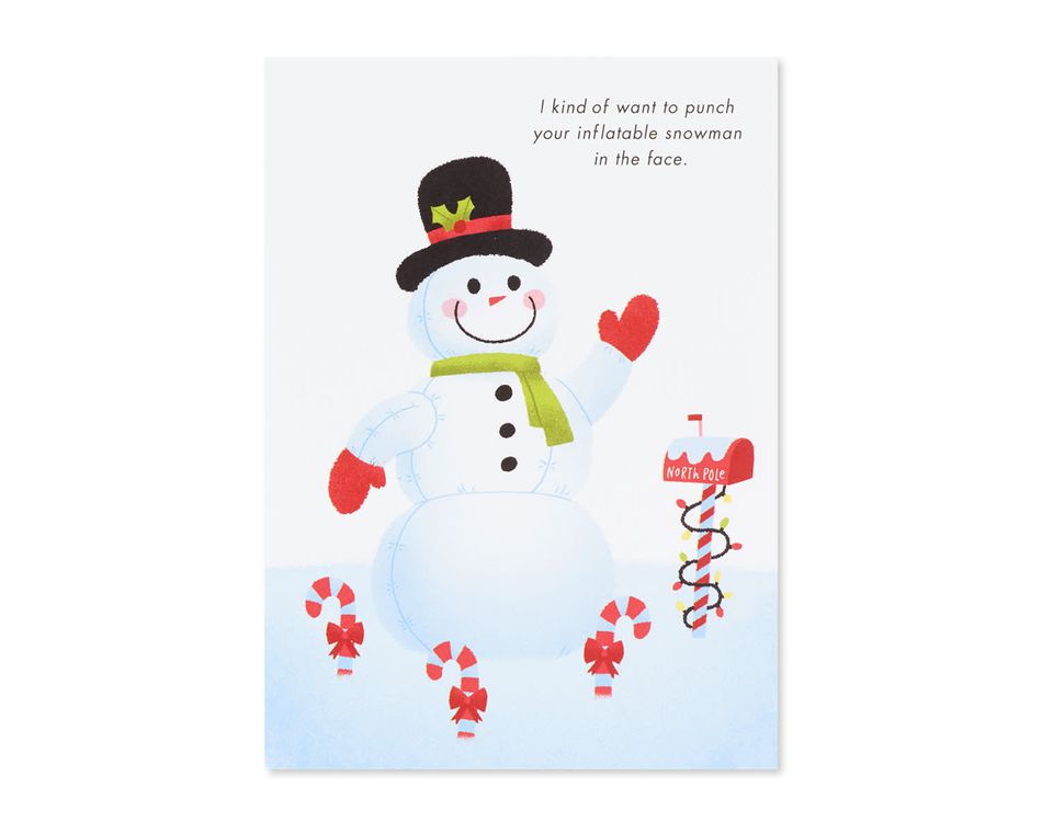punch your snowman holiday card