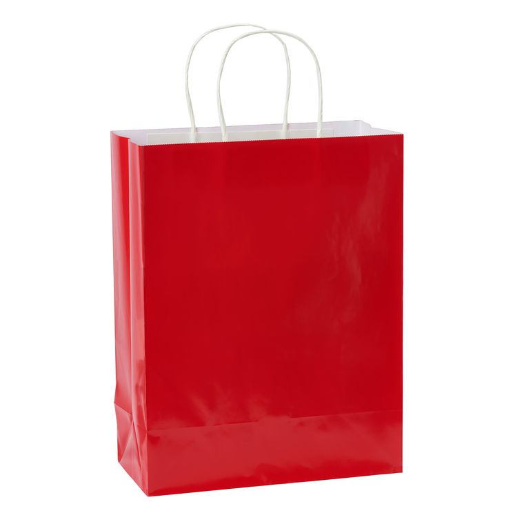 Medium Gift Bag, Solid Red