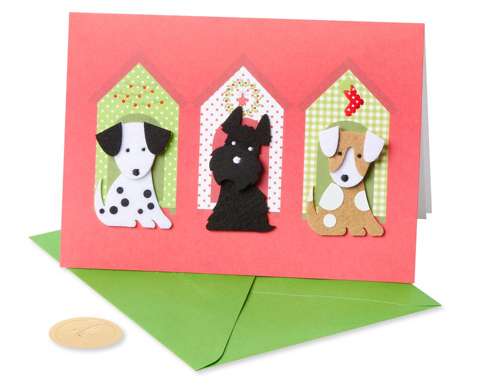 Dog Houses Christmas Greeting Card 