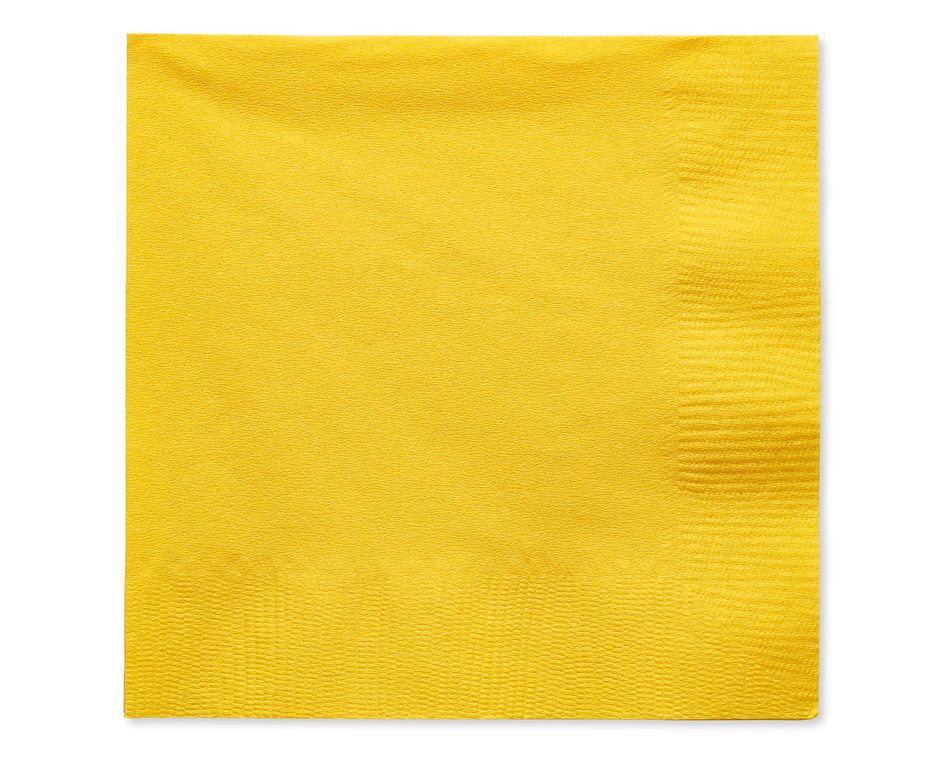 yellow beverage napkins 50 ct