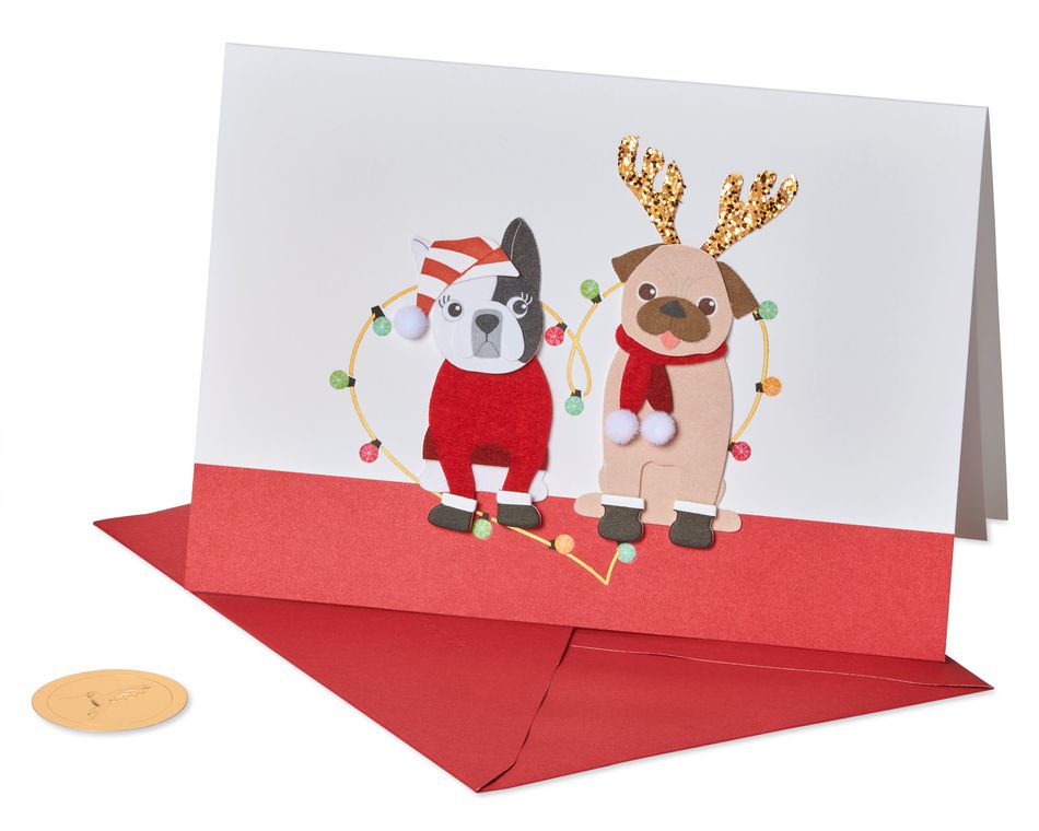 Bright & Festive Dogs Christmas Greeting Card 