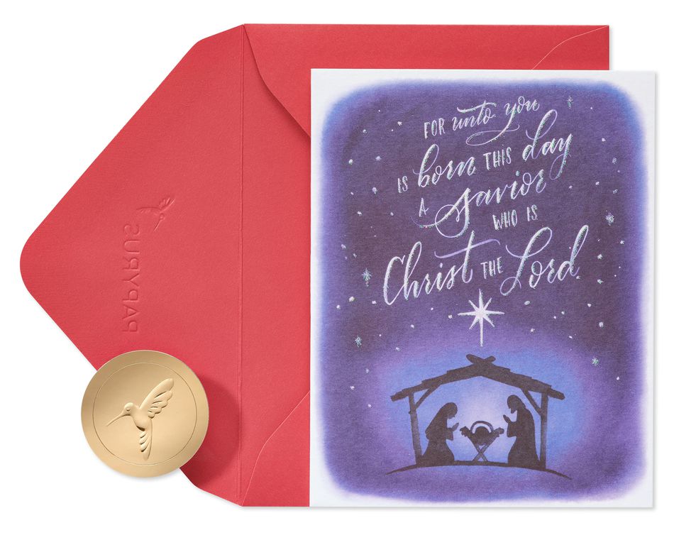 Manger Religious Christmas Cards Boxed, 20-Count