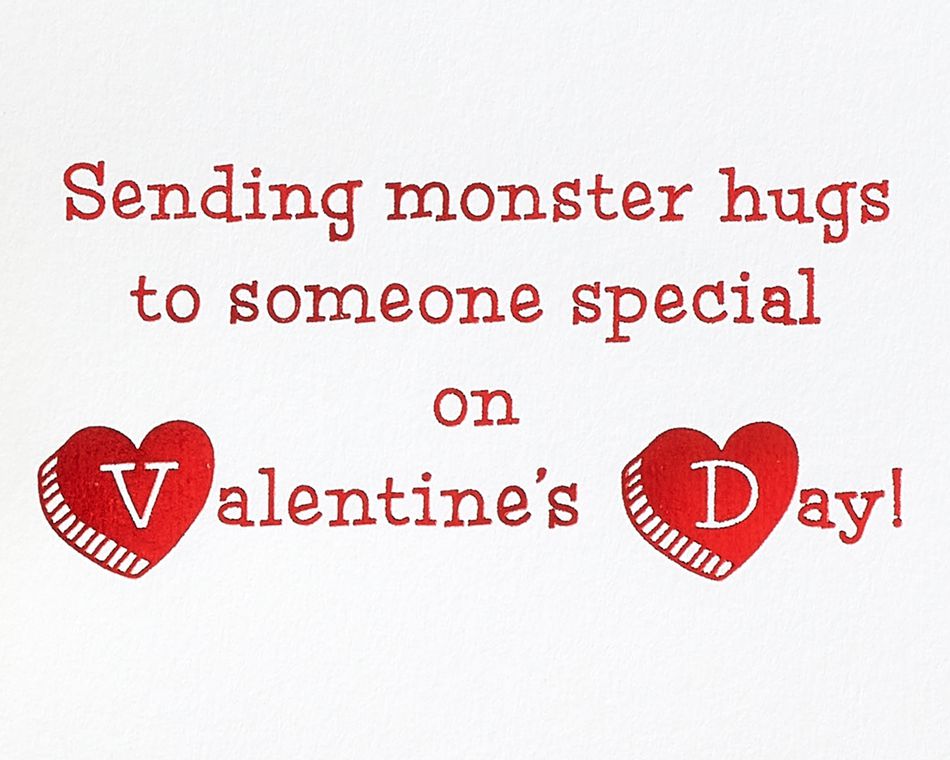 Monster Hugs Valentine's Day Greeting Card 