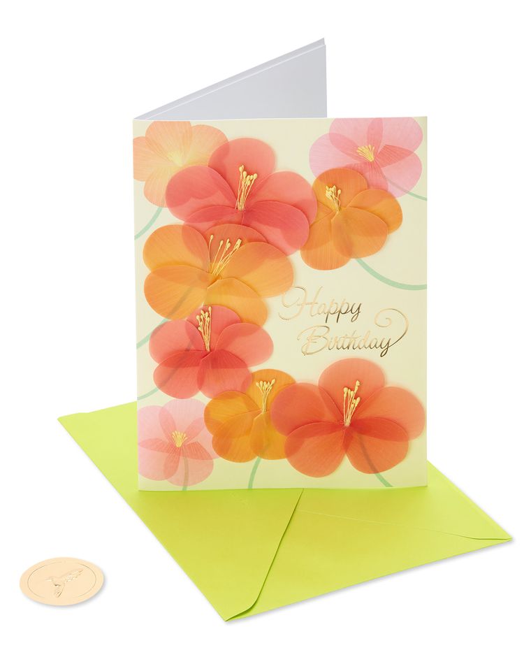 Scattered Flowers Birthday Greeting Card 