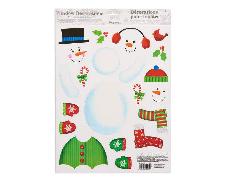 snowman window decorations 22 ct