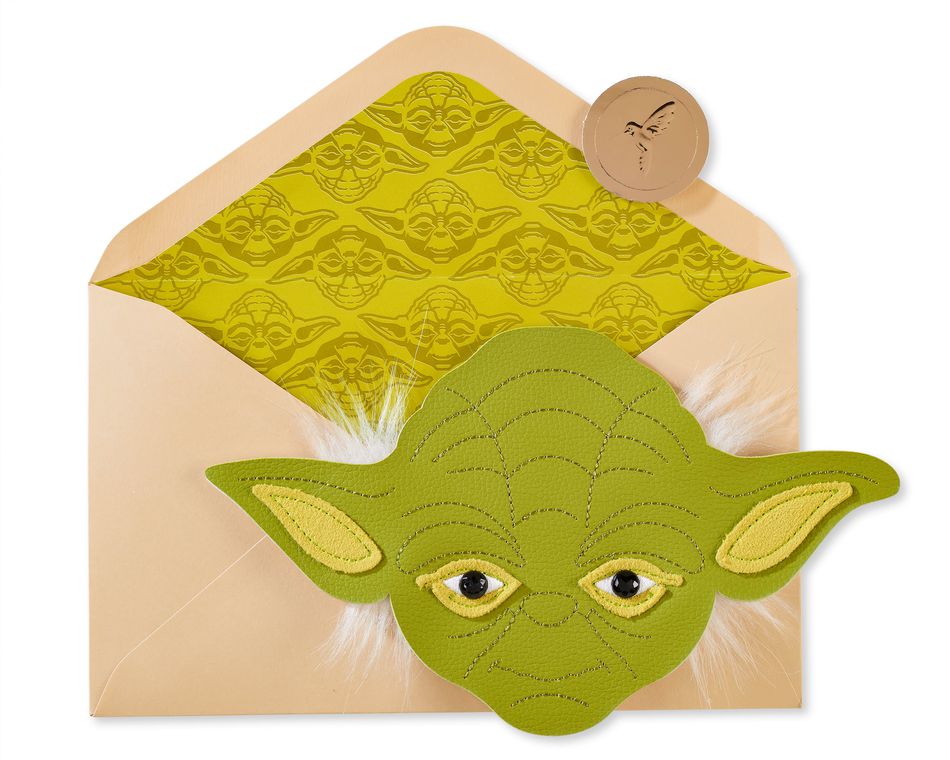Yoda Head Star Wars Birthday Greeting Card 