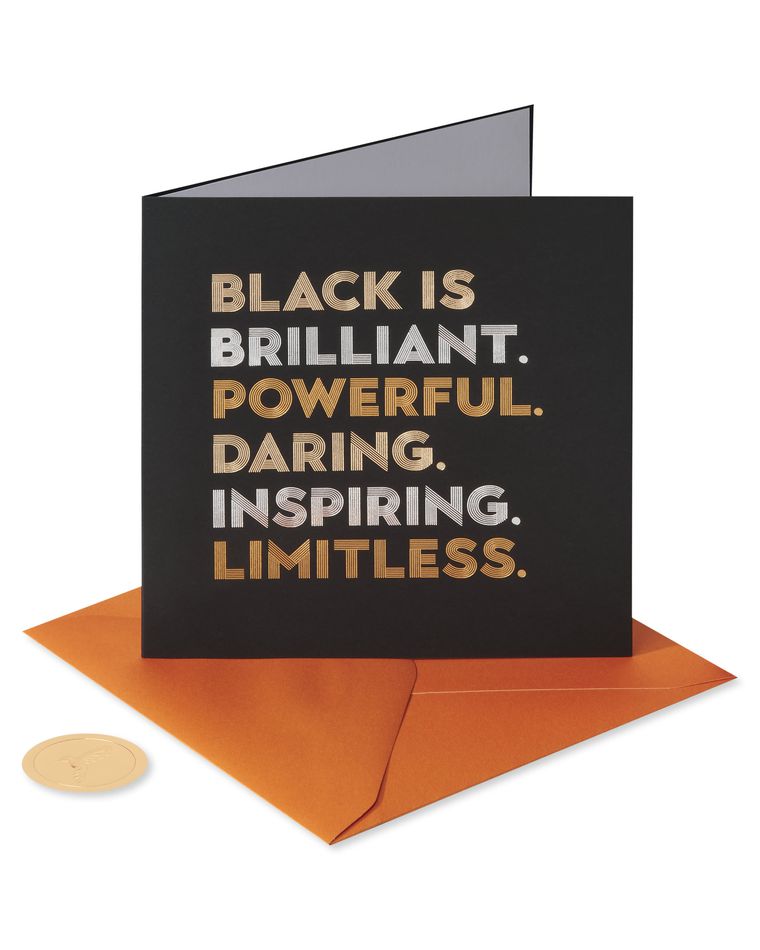 Black is Brilliant Blank Greeting Card 