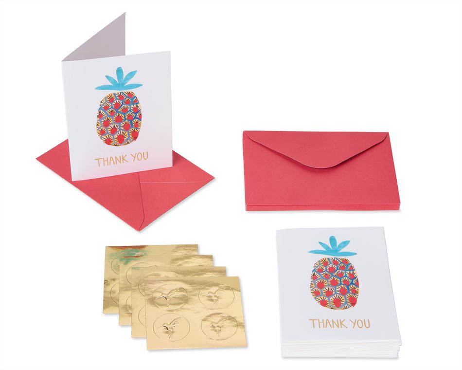 Pineapple Boxed Thank You Cards with Envelopes, 20-Count