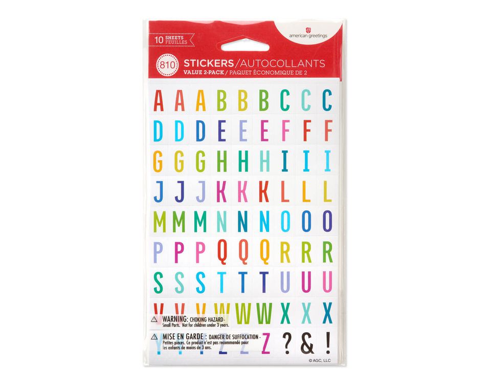 Letters and Numbers Stickers, 810-Count