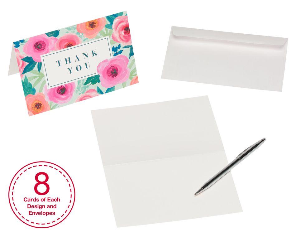Thank You Greeting Card Bundle with White Envelopes, 48-Count