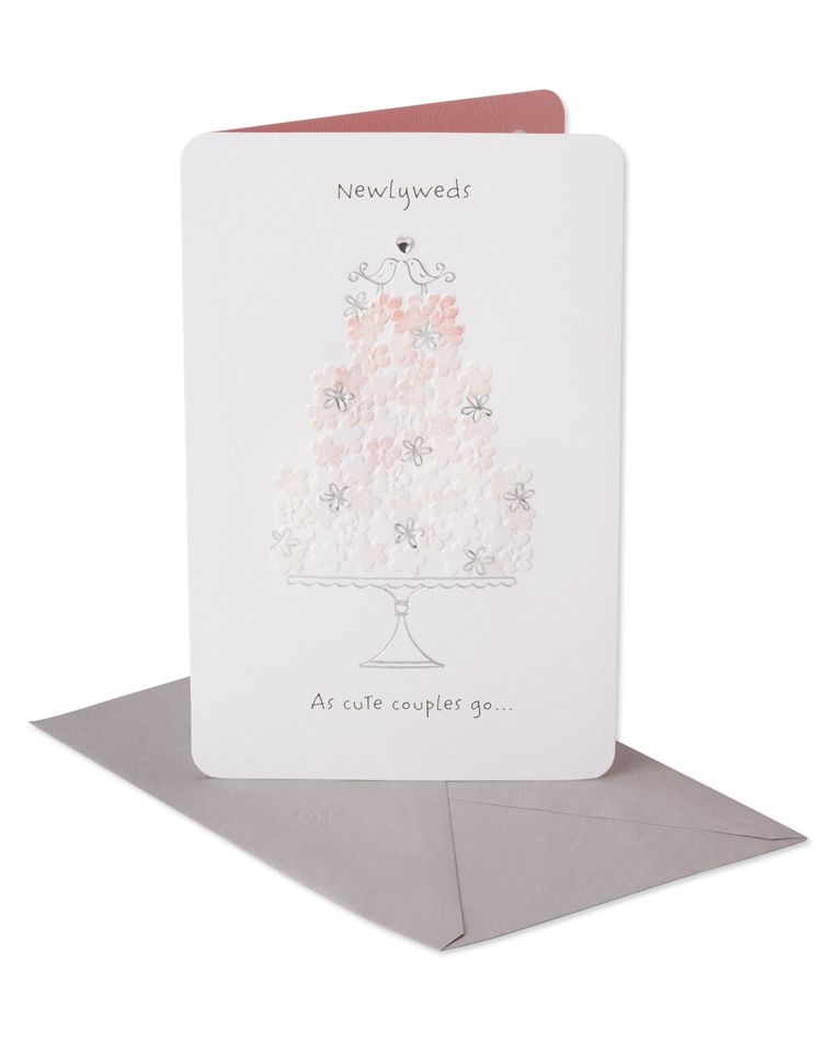 Pink Cake Wedding Card 