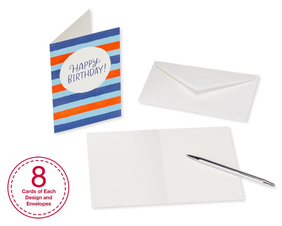 Birthday Greeting Card Bundle with White Envelopes, 48-Count