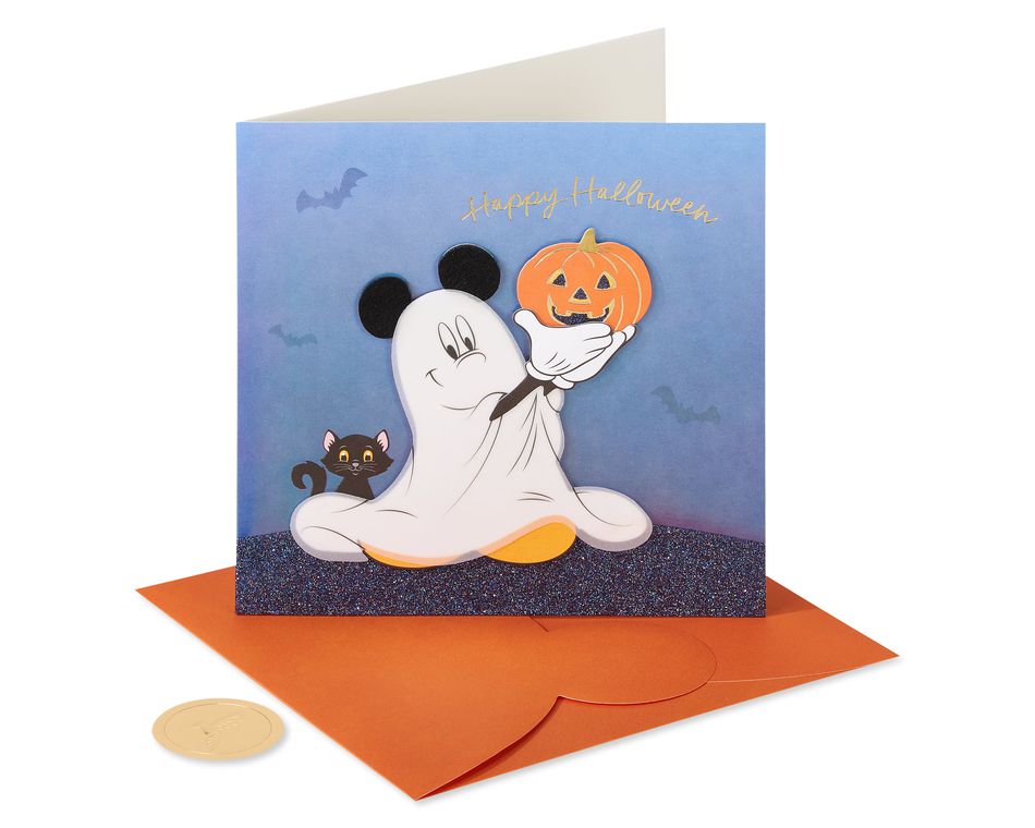 Ghost Mickey Disney Halloween Greeting Card 