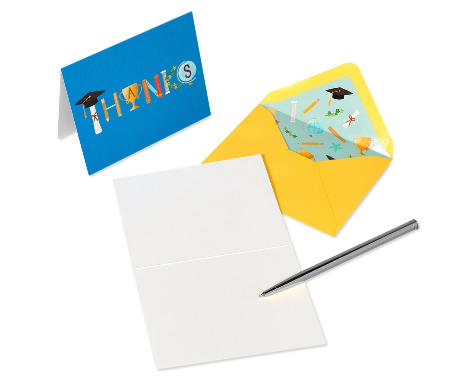 Graduation Icons Blank Note Cards with Envelopes, 20-Count