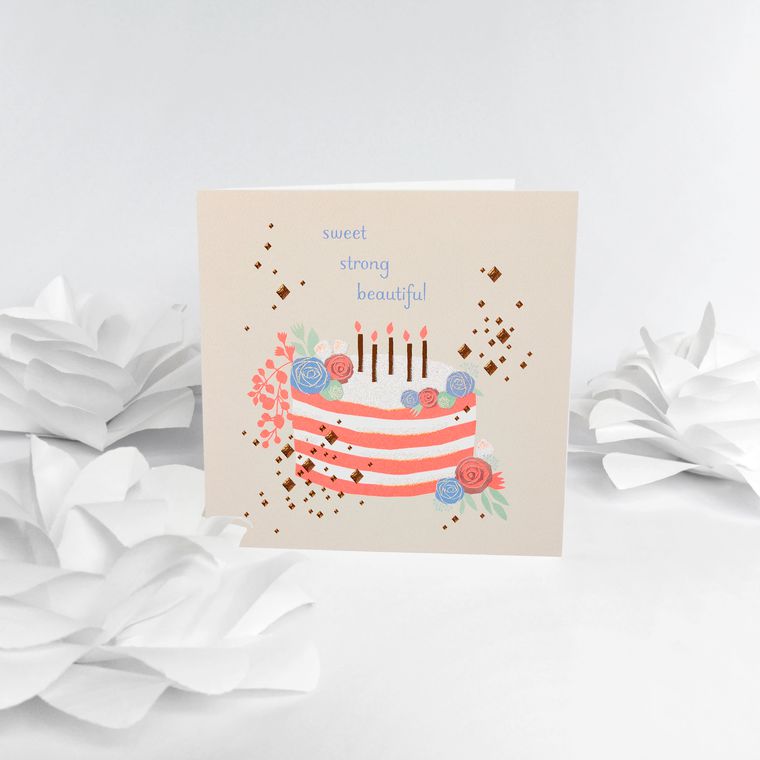 Sweet Strong Beautiful Birthday Card for Mom
