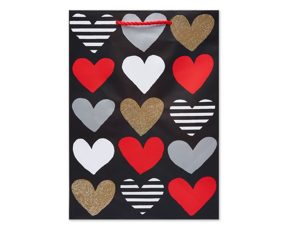 Small Multicolored Hearts Gift Bag