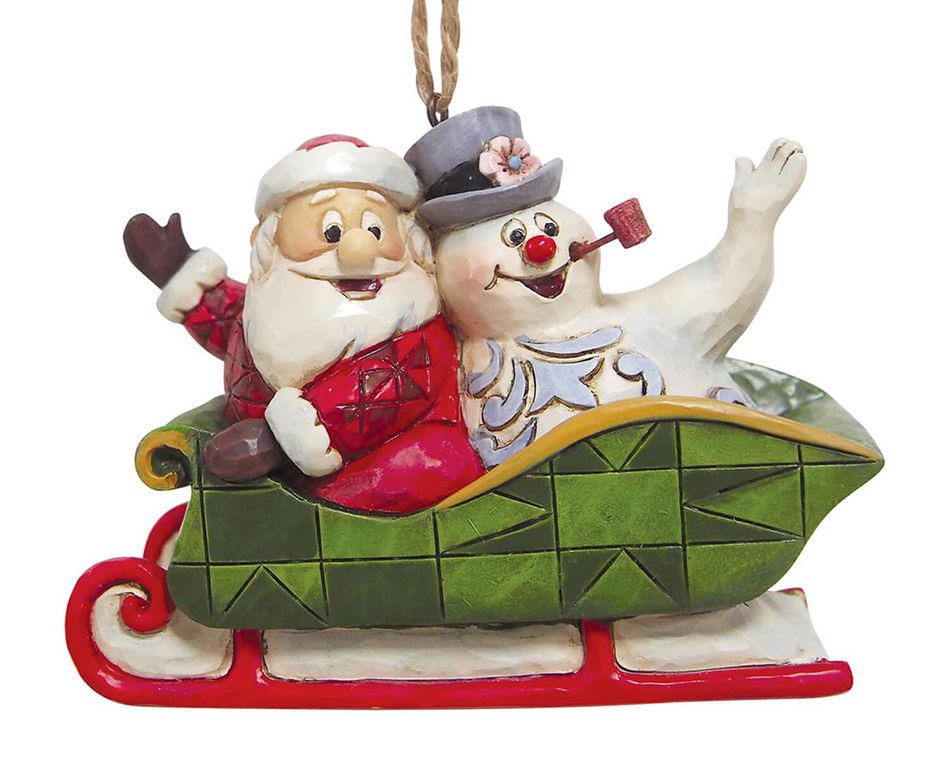Jim Shore Frosty and Santa Ornament