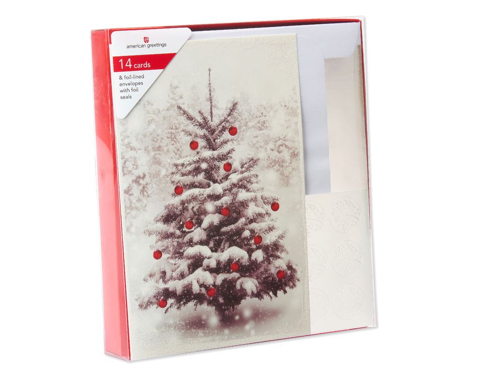 Snow Tree Christmas Boxed Cards, 14 Count  American Greetings