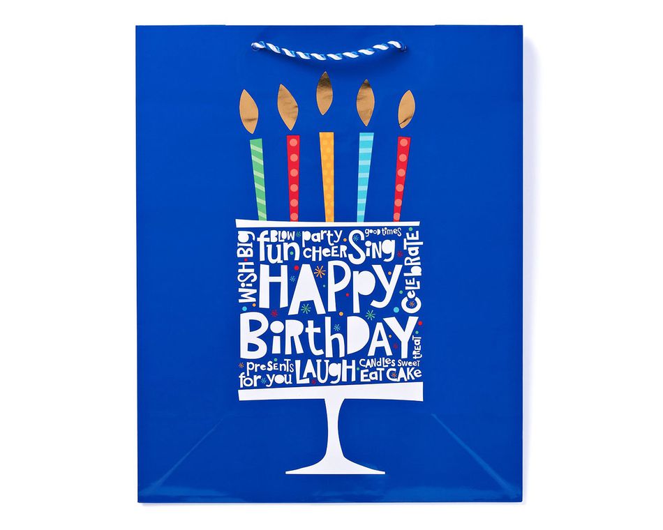 extra large happy birthday confetti design gift bag