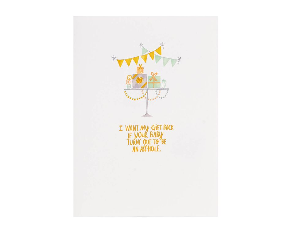 My Gift Back Baby Shower Card