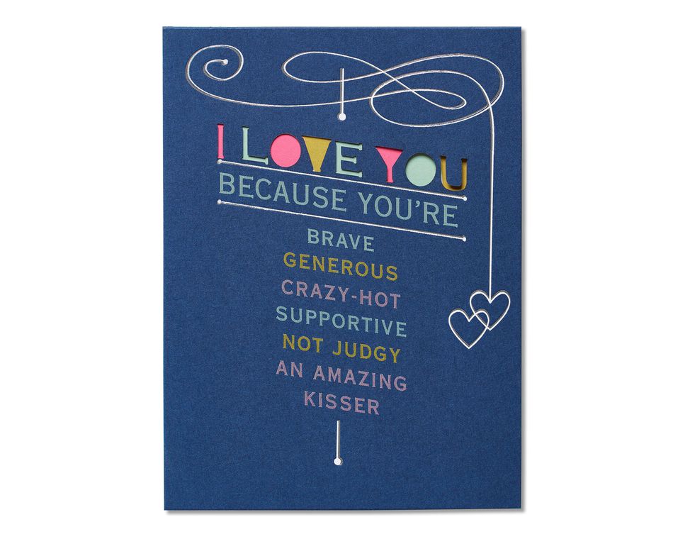 American Greetings Perfect Love Romantic Greeting Card with Ribbon