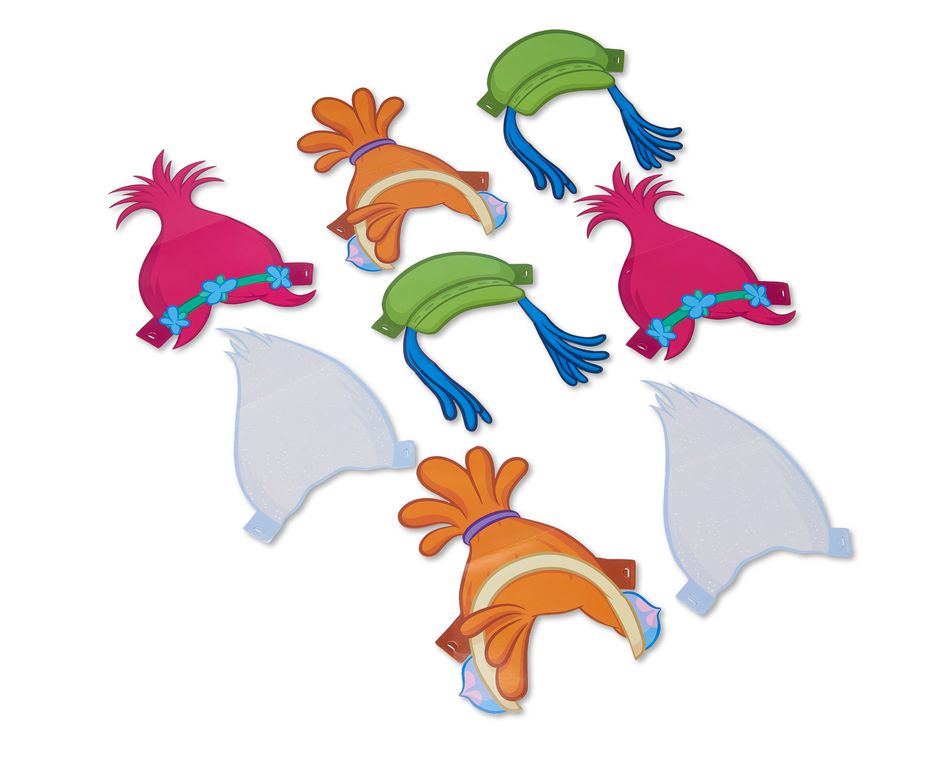 trolls paper headbands, 8 ct.
