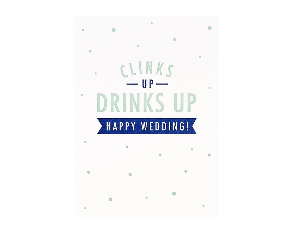 Clinks Up Wedding Card