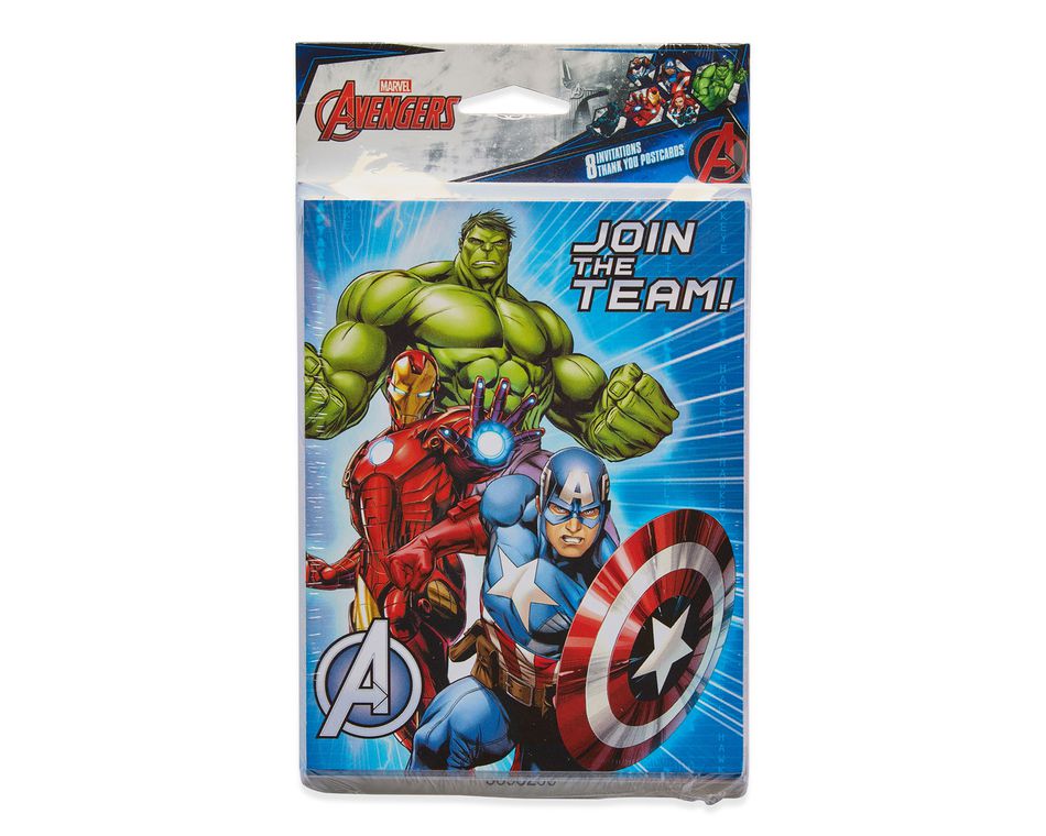 Avengers Epic Invite and Thank You Combo Pack, 8 Count, Party Supplies