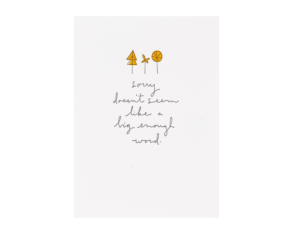 Sorry Not Big Enough Sympathy Card