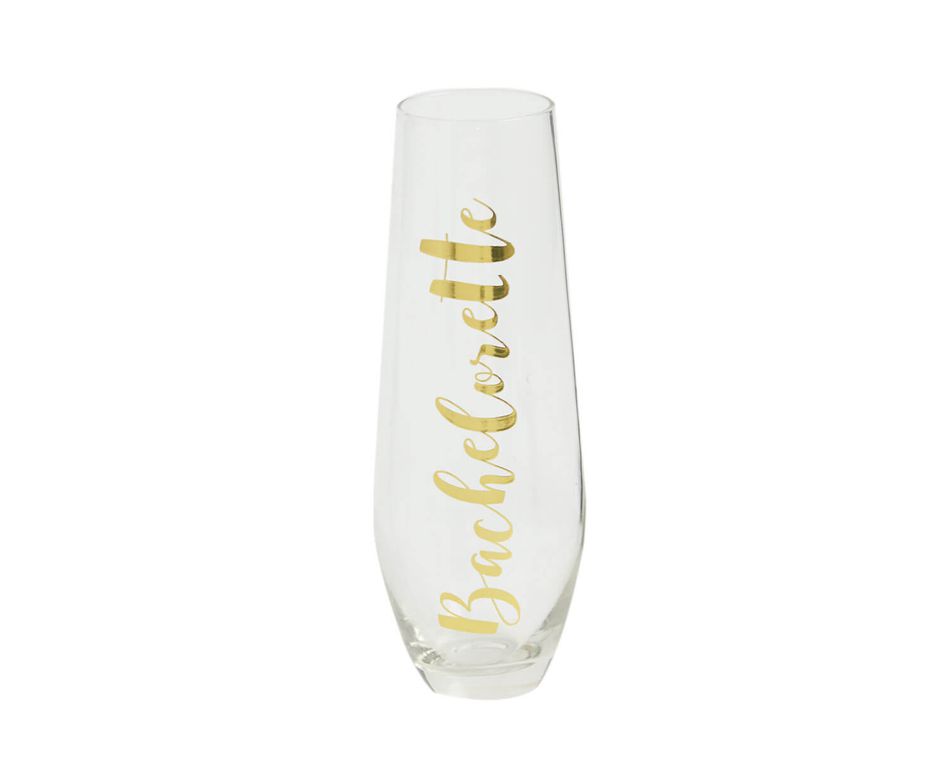Mud Pie Bachelorette Stemless Champagne Glasses, 6-Count