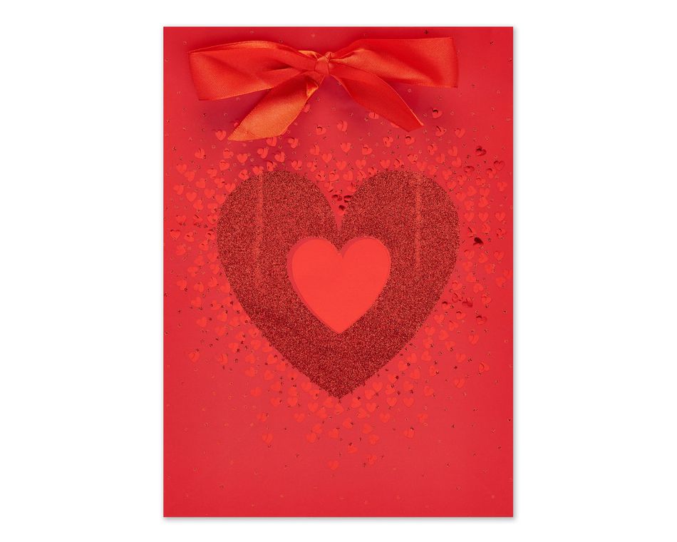 red glitter gift bags