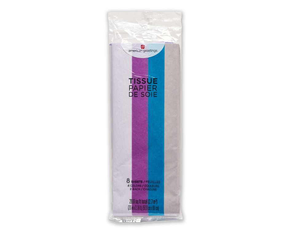 Cool Multicolored Tissue Paper, 8 Sheets
