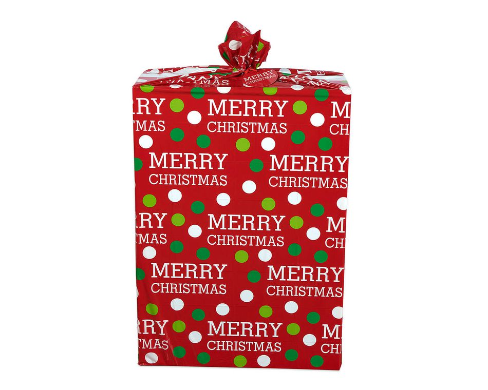Christmas Merry Dots Jumbo Plastic Gift Bag American Christmas Merry Dots Jumbo Plastic Gift Bag